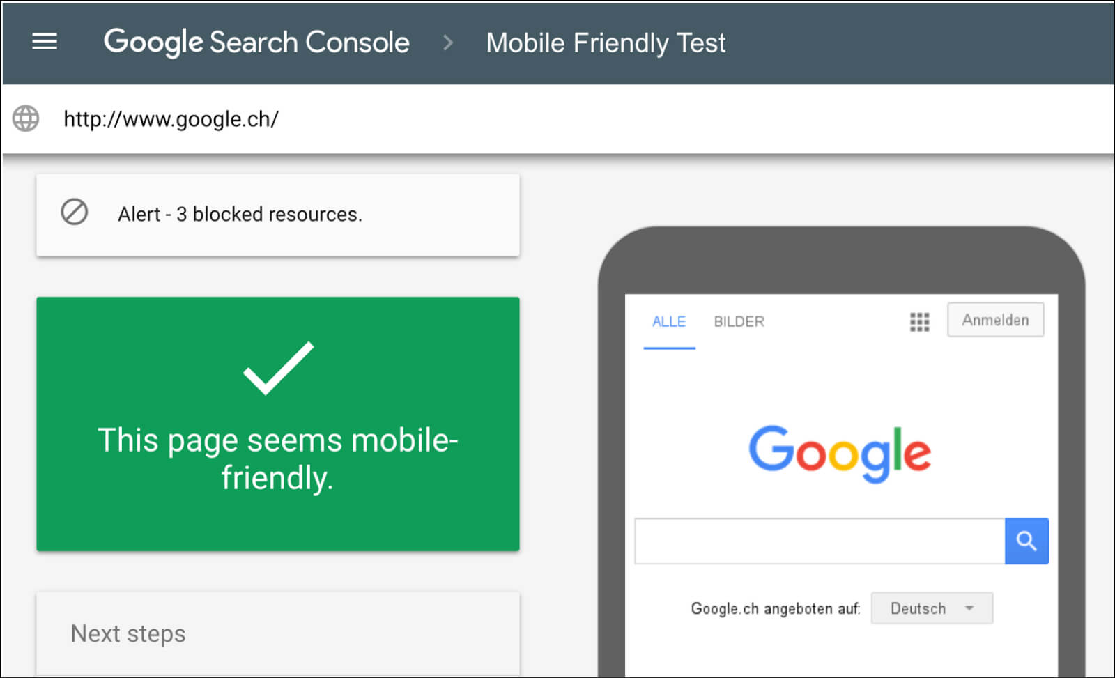 Kiểm tra mobile friendly bằng google search console